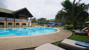 2 outdoor pools, pool umbrellas, sun loungers