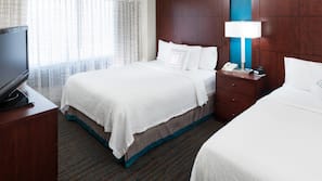 Premium bedding, pillowtop beds, desk, iron/ironing board
