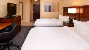 In-room safe, desk, laptop workspace, blackout curtains