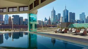 Indoor pool, pool loungers