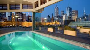 Indoor pool, pool loungers