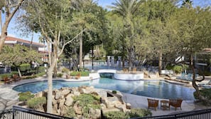 2 outdoor pools, pool umbrellas