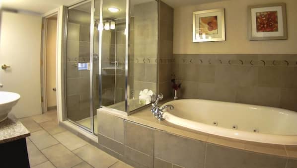 Free toiletries, hair dryer, bathrobes, towels