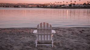 On the beach, water skiing, surfing, sailing