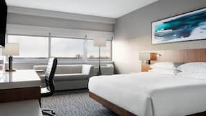 Pillow top beds, desk, blackout curtains, iron/ironing board