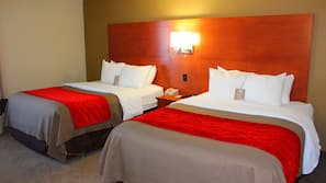 Desk, blackout drapes, iron/ironing board, rollaway beds