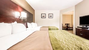 Desk, blackout drapes, iron/ironing board, rollaway beds