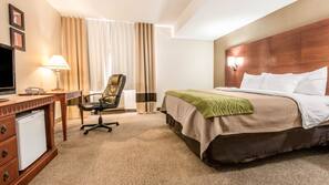 Desk, blackout drapes, iron/ironing board, rollaway beds