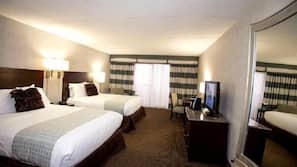 In-room safe, desk, laptop workspace, blackout curtains