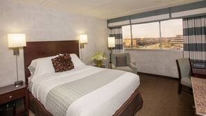 In-room safe, desk, laptop workspace, blackout curtains