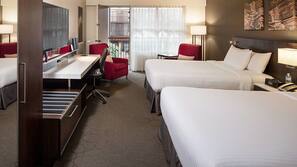 Premium bedding, pillow top beds, in-room safe, desk