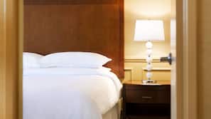 Hypo-allergenic bedding, down duvets, desk, blackout curtains