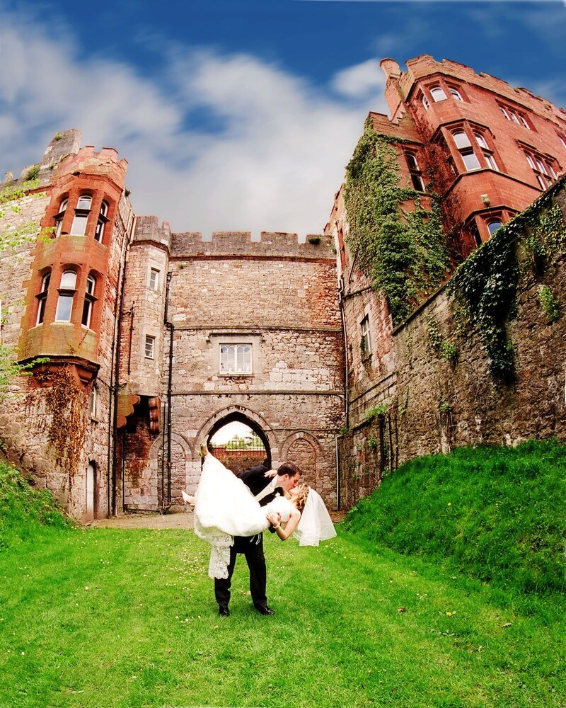 Outdoor wedding area, Ruthin Castle Hotel