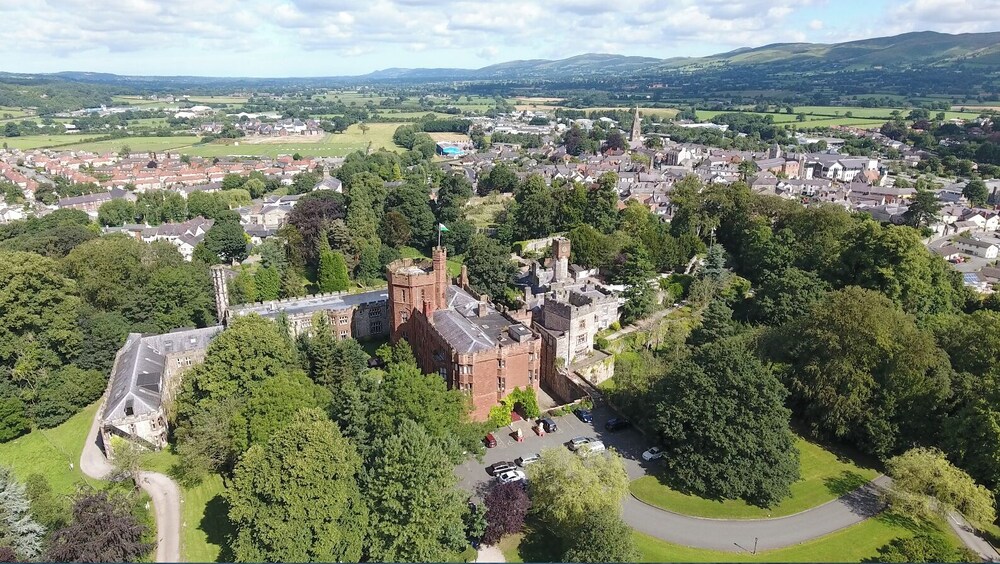 Aerial view, Ruthin Castle Hotel