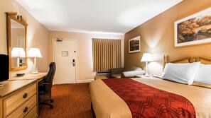 Desk, blackout drapes, iron/ironing board, free WiFi