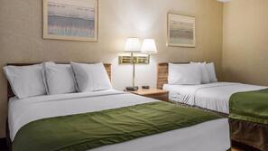 Premium bedding, desk, blackout drapes, iron/ironing board