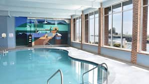 Indoor pool, open 8:00 AM to 10:00 PM, sun loungers