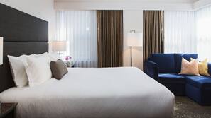 Frette Italian sheets, premium bedding, Tempur-Pedic beds, minibar