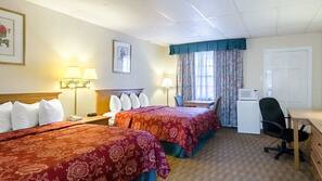 Premium bedding, desk, soundproofing, iron/ironing board