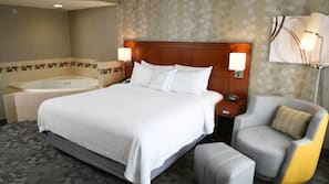 Premium bedding, down comforters, desk, iron/ironing board