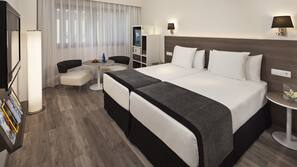 Pillow top beds, minibar, in-room safe, desk