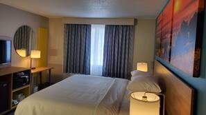 In-room safe, desk, laptop workspace, blackout drapes