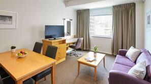 Minibar, in-room safe, desk, laptop workspace