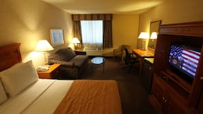 In-room safe, desk, laptop workspace, iron/ironing board