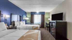 Premium bedding, blackout drapes, iron/ironing board