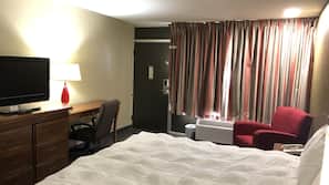 Blackout drapes, iron/ironing board, free WiFi, linens