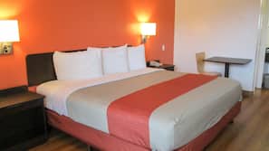 Desk, free WiFi, bed sheets