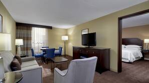 Premium bedding, down comforters, pillowtop beds, in-room safe