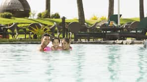 Outdoor pool, open 6:00 AM to 10:00 PM, pool umbrellas, pool loungers