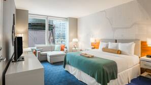 Roupas de cama premium, frigobar, cofres nos quartos, escrivaninha