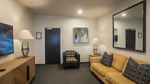 Desk, iron/ironing board, cots/infant beds, free WiFi