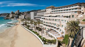 On the beach, white sand, beach bar