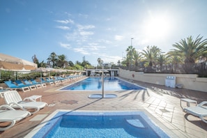 2 outdoor pools, pool umbrellas, sun loungers