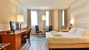 Down comforters, memory foam beds, minibar, in-room safe