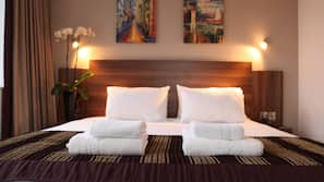 Hypo-allergenic bedding, desk, iron/ironing board, free cots/infant beds
