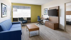 In-room safe, desk, laptop workspace, blackout drapes