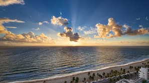 Beach nearby, sun loungers, beach umbrellas