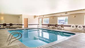 Indoor pool, open 7:30 AM to 10:00 PM, sun loungers