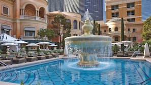5 outdoor pools, open 9:00 AM to 6:00 PM, cabanas (surcharge)
