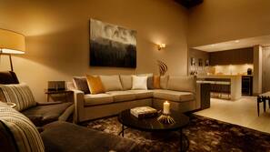 42-inch flat-screen TV with digital channels, pay-per-view films