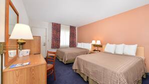 Desk, iron/ironing board, free WiFi, alarm clocks
