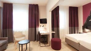 Coffre-forts dans les chambres, bureau, rideaux occultants