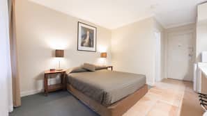 Desk, iron/ironing board, free WiFi, linens