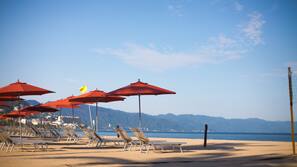 On the beach, beach massages, beach bar