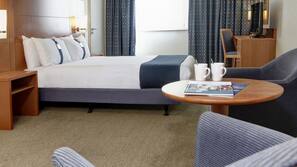 In-room safe, desk, laptop workspace, blackout curtains