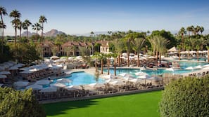 9 outdoor pools, pool cabanas (surcharge), pool umbrellas